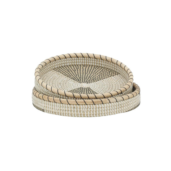 Plateaux en jonc et rotin (série de 2)