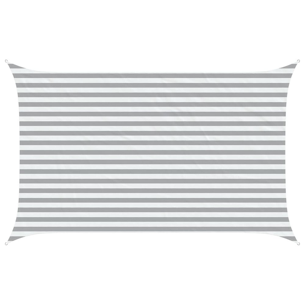 Voile d'ombre gris clair et blanc 4 x 2,5 m