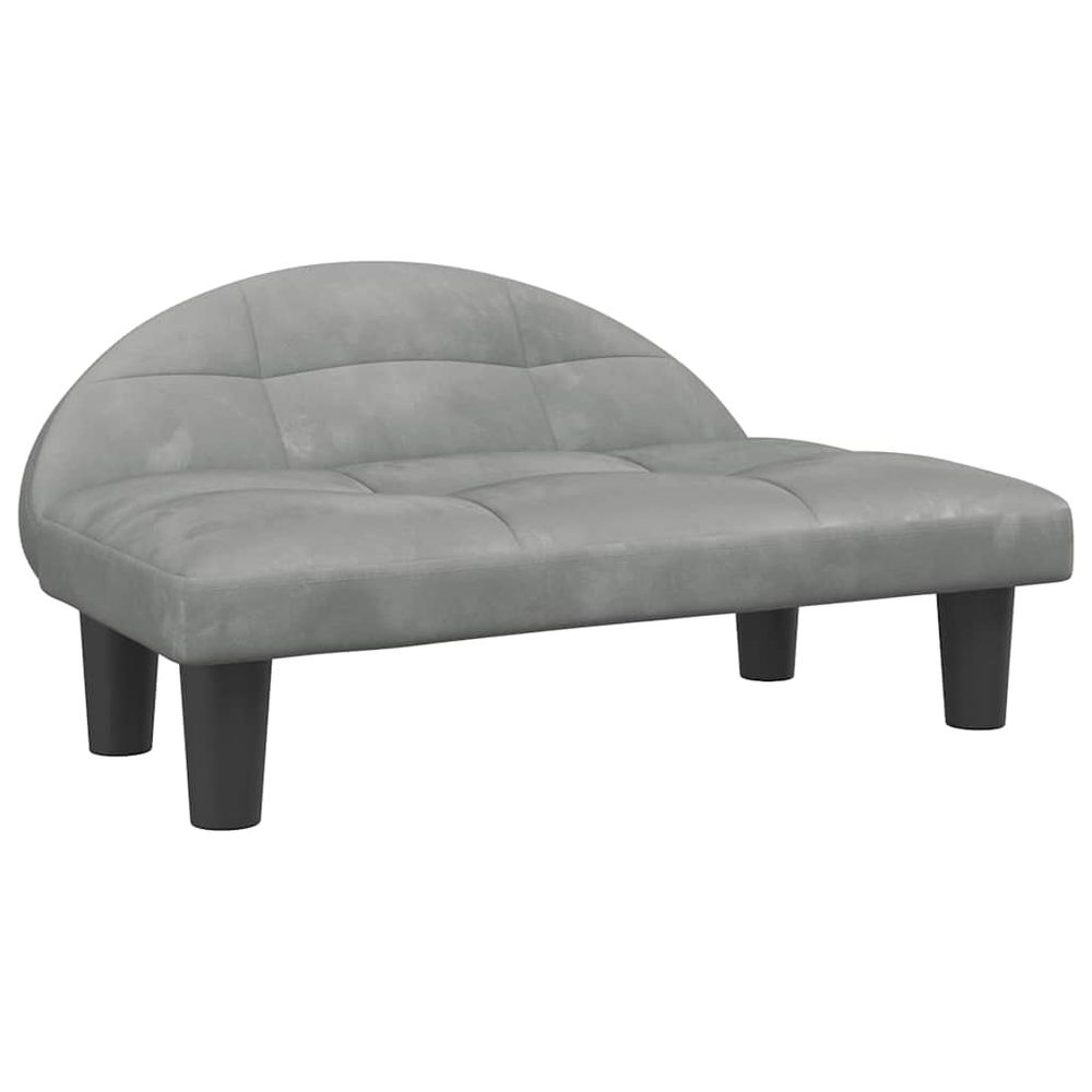 Lit pour chien gris clair 70x52x30 cm velours