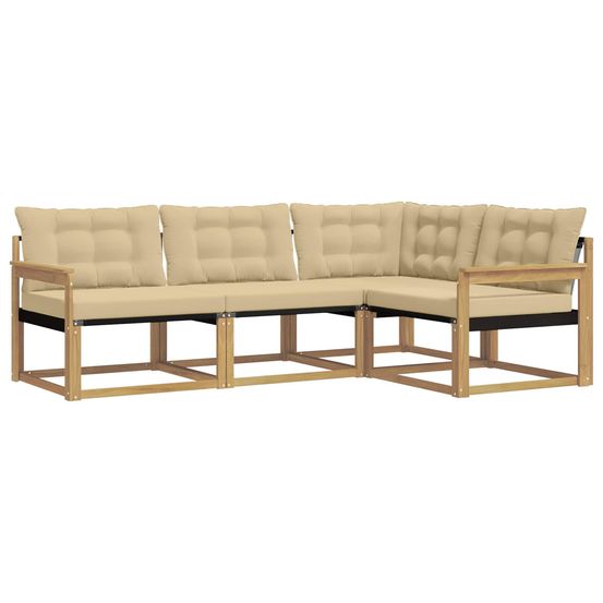 Ensemble de canapés d'extérieur 4 pc blanc et beige