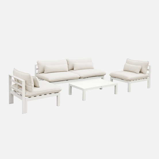 Salon de jardin 5 places en aluminium – assises profondes – rieti