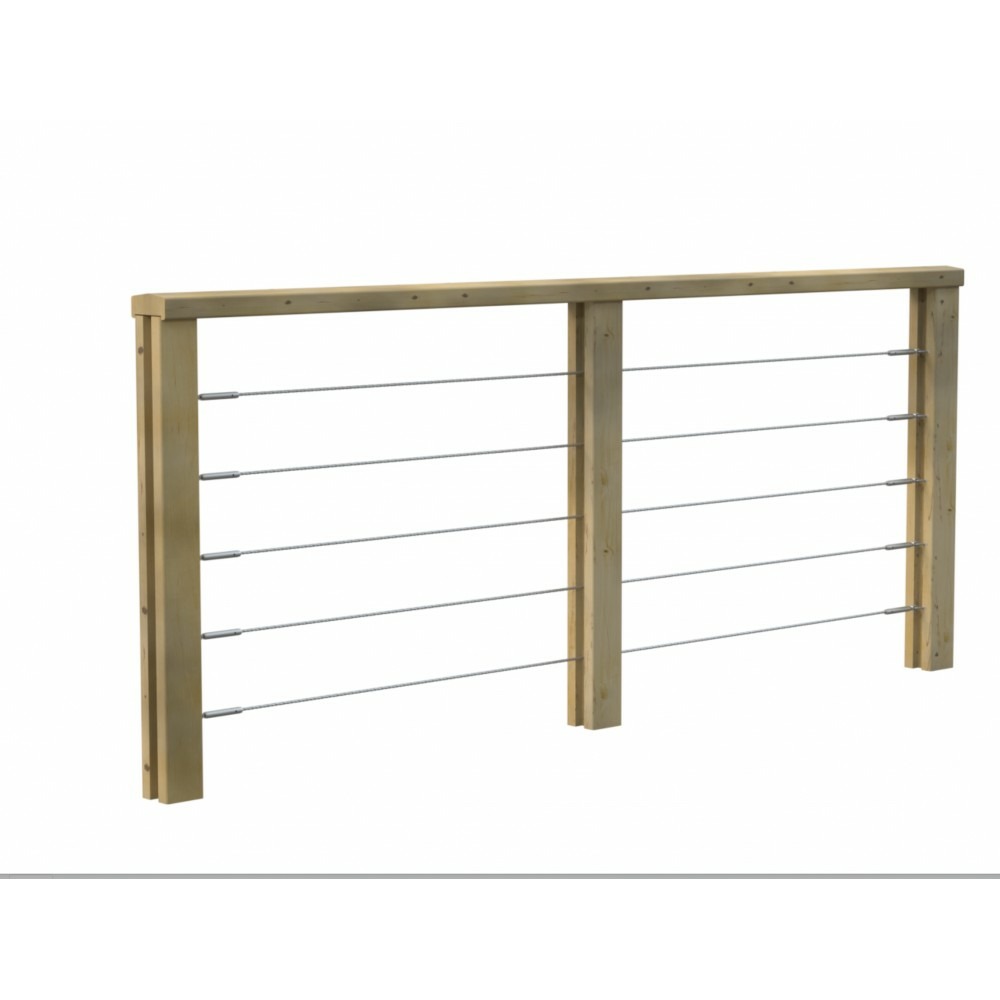 Kit garde-corps bois 2,3m jersey - rampes recoupables - traité autoclave - montage facile - garantie 10 ans