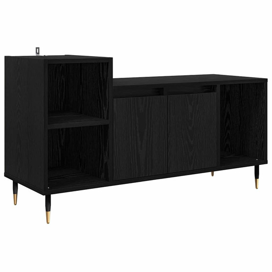 Meuble tv chêne noir 100 x 35 x 55 cm bois d'ingénierie