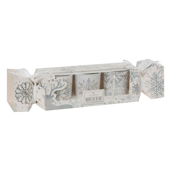 Set de 3 bougies parfumées photophore en verre d 5 x h 6 cm - argenté