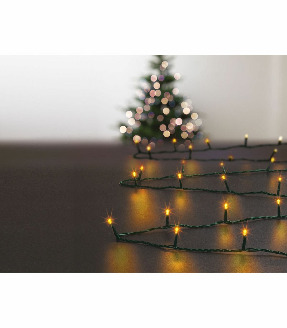 Guirlande lumineuse programmable 14 mètres 192 led blanc chaud 8 jeux de lumière