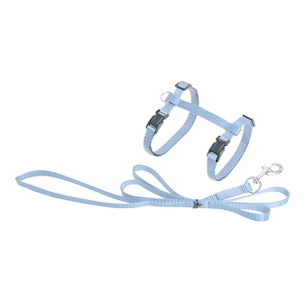 Harnais et laisse de 1,10 mètre bleu clair pour chat