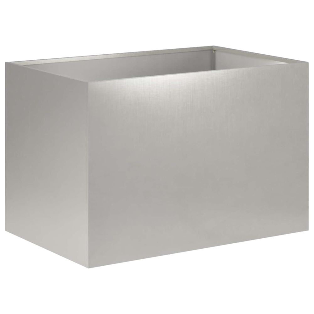 Cache-pot de jardin argenté 60 x 40 x 40 cm acier inoxydable