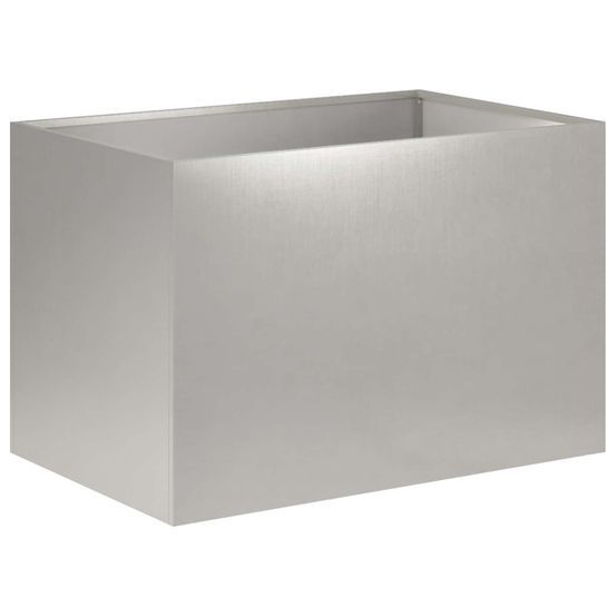 Cache-pot de jardin argenté 60 x 40 x 40 cm acier inoxydable