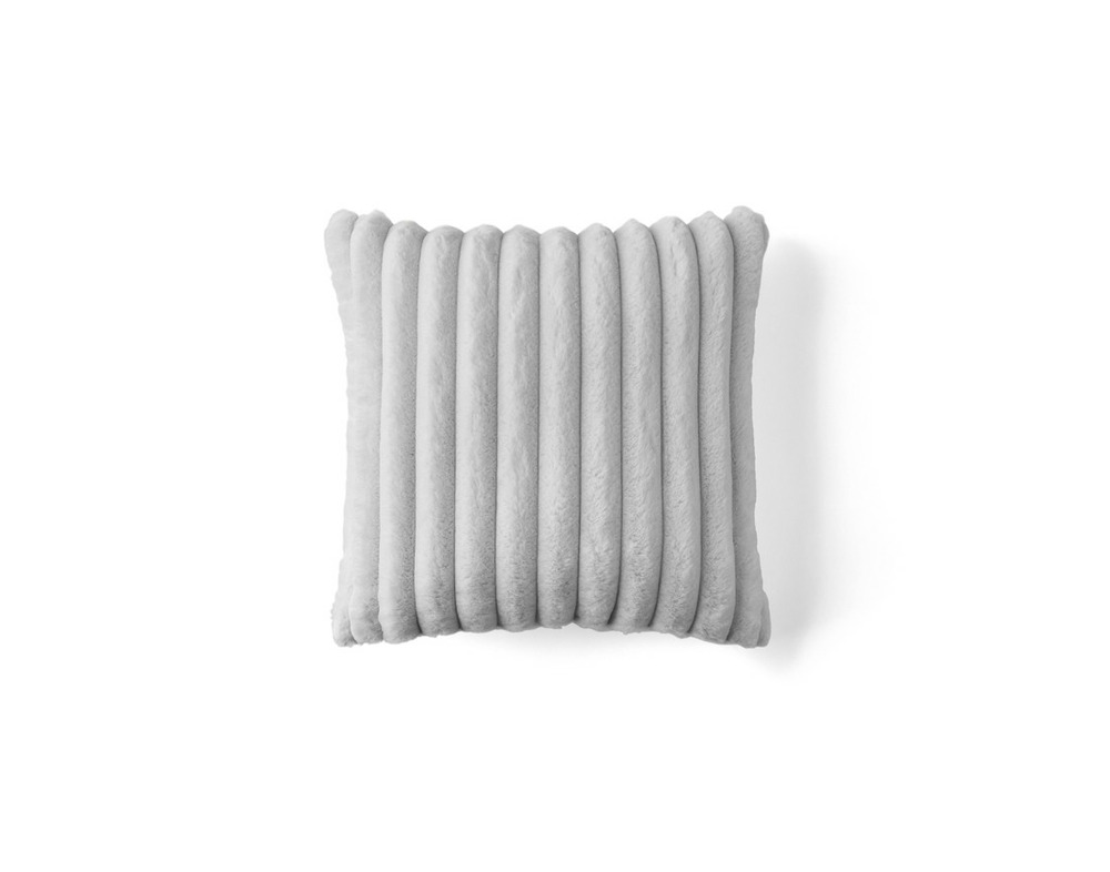 Laponie - coussin - en fausse fourrure côtelé - 40x40 cm