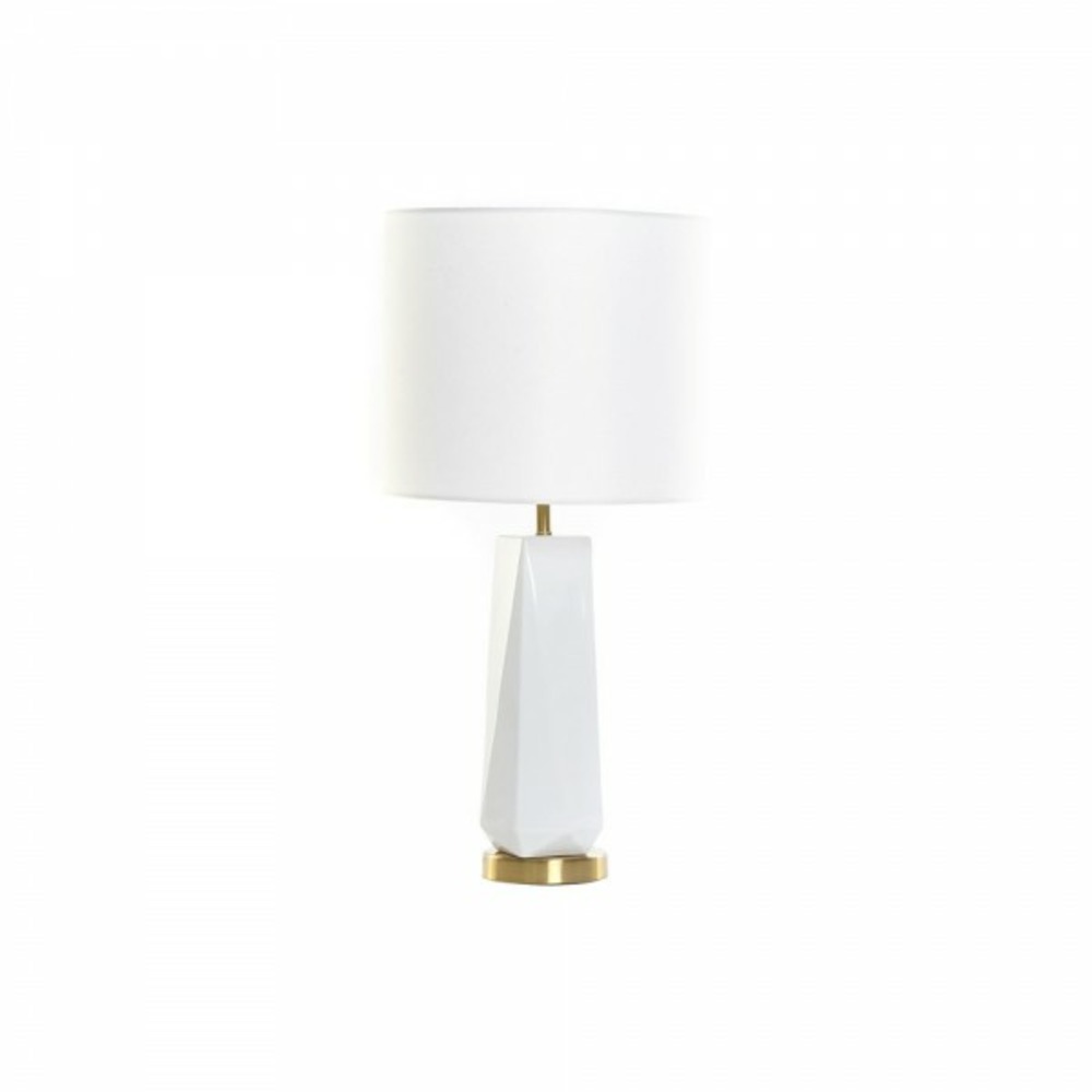 Lampe de bureau 8424001847242 33 x 33 x 67 cm céramique doré métal blanc 220 v 50 w