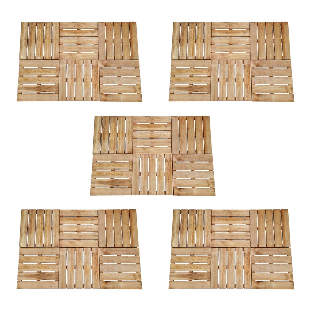 Dalles de terrasse 30 pcs 50x50 cm bois marron