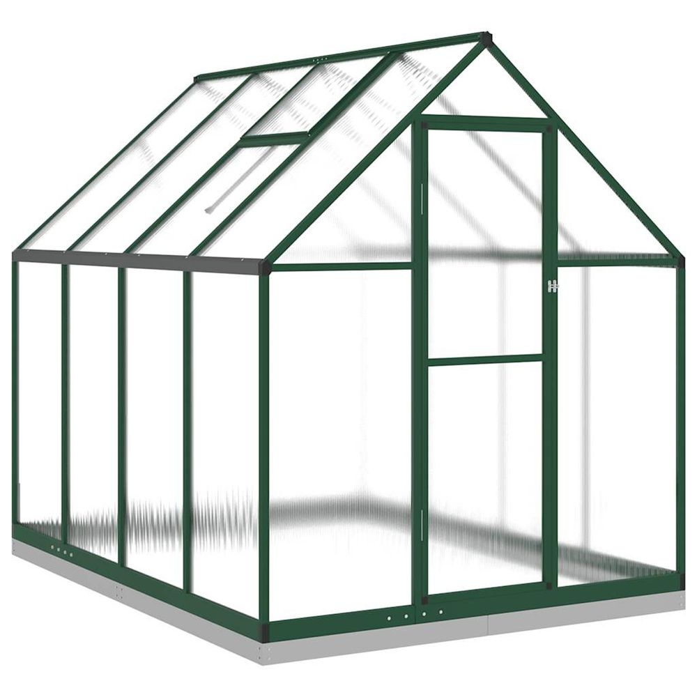 Serre avec cadre de base vert 224x169x202 cm aluminium