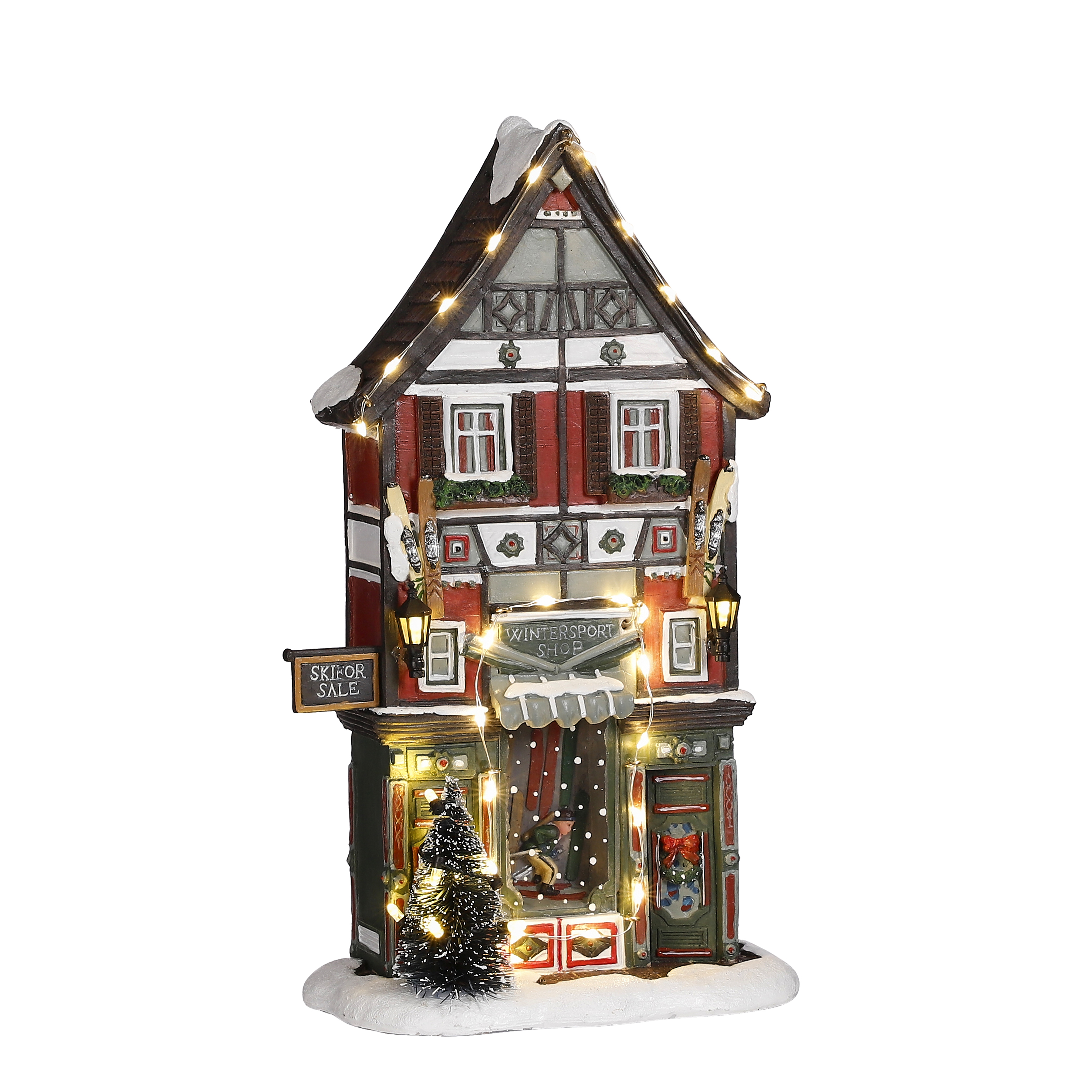 Luville collectables - village de noël miniature magasin de sports d'hiver h28