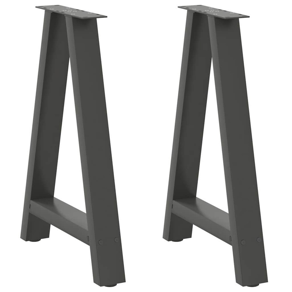 Pieds de table à manger en forme de a 2 pièces anthracite 60 x (72-73) cm acier
