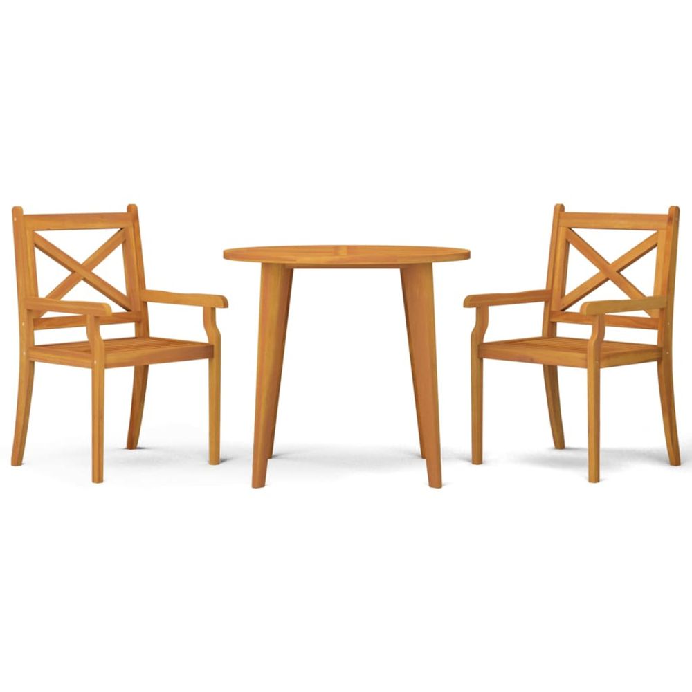 Ensemble à manger de jardin 3 pcs bois d'acacia solide