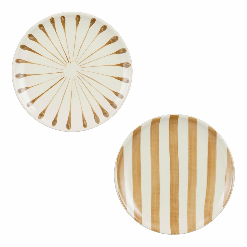 Mica decorations assiette de petit-déjeuner elsie - 1 pièce aléatoire - couleur/variante non sélectionnable - h2 x ø20 cm - grès -