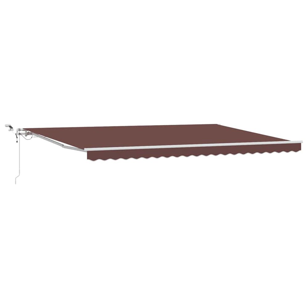 Auvent rétractable automatique avec led marron 500x300 cm