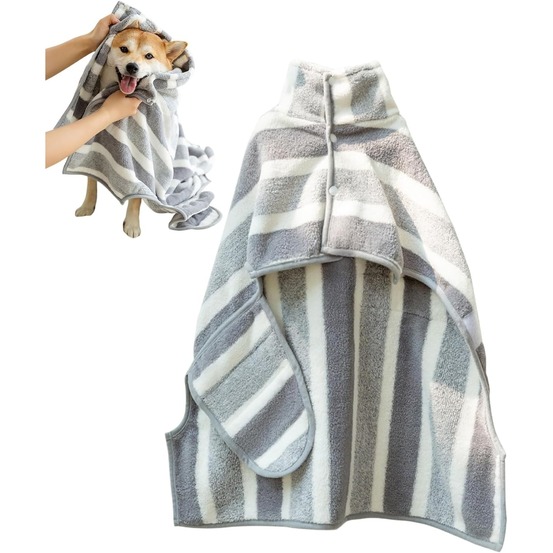 Peignoir de bain canin - microfibre absorbante l
