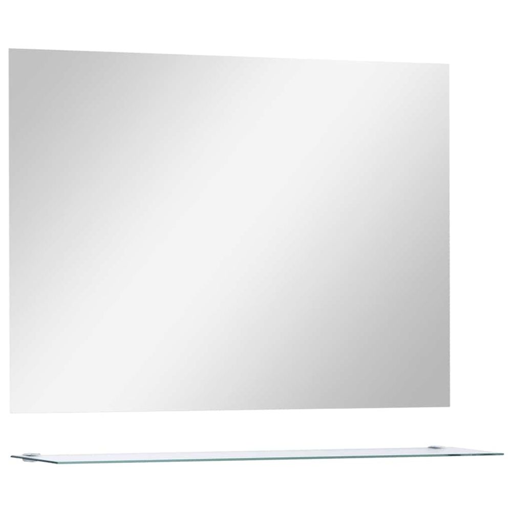 Miroir mural avec étagère 80x60 cm verre trempé