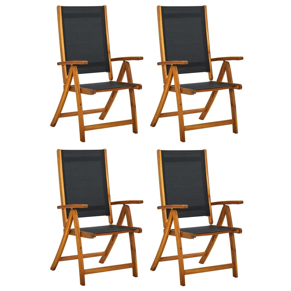 Chaises de jardin pliantes lot de 4 acacia massif et textilène