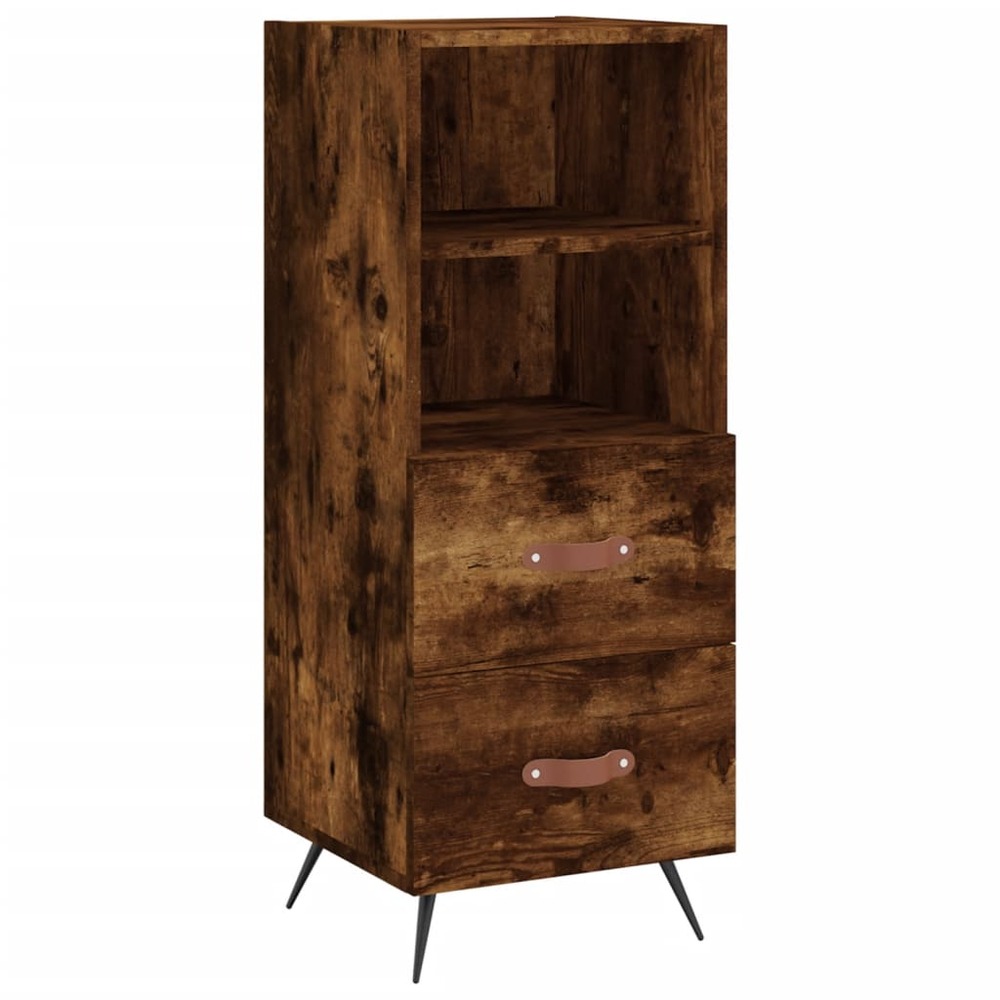 Buffet bahut commode armoire meuble de rangement organisateur cuisine salle de séjour salon 34,5 x 34 x 90 cm bois d'ingénier