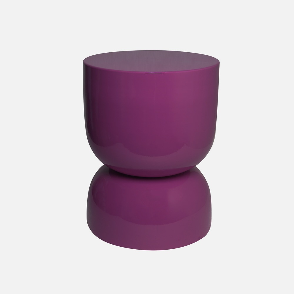 Table d'appoint, bout de canapé, table de chevet en métal effet glassy, madi, ø32 x h 42cm