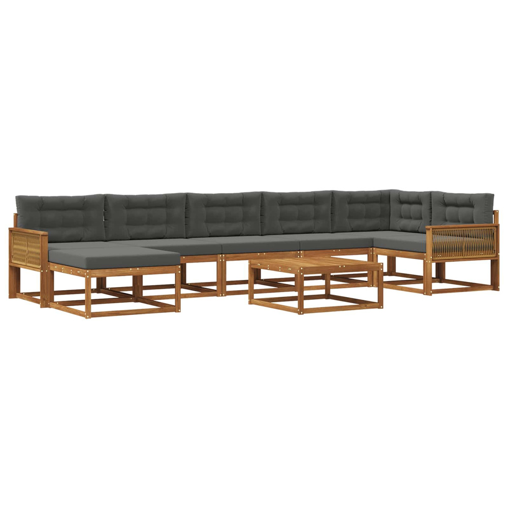 Ensemble de canapés d'extérieur 8 pcs naturel et anthracite