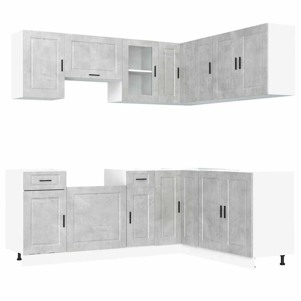 Ensemble d'armoires de cuisine 11 pcs porto bois d'ingénierie
