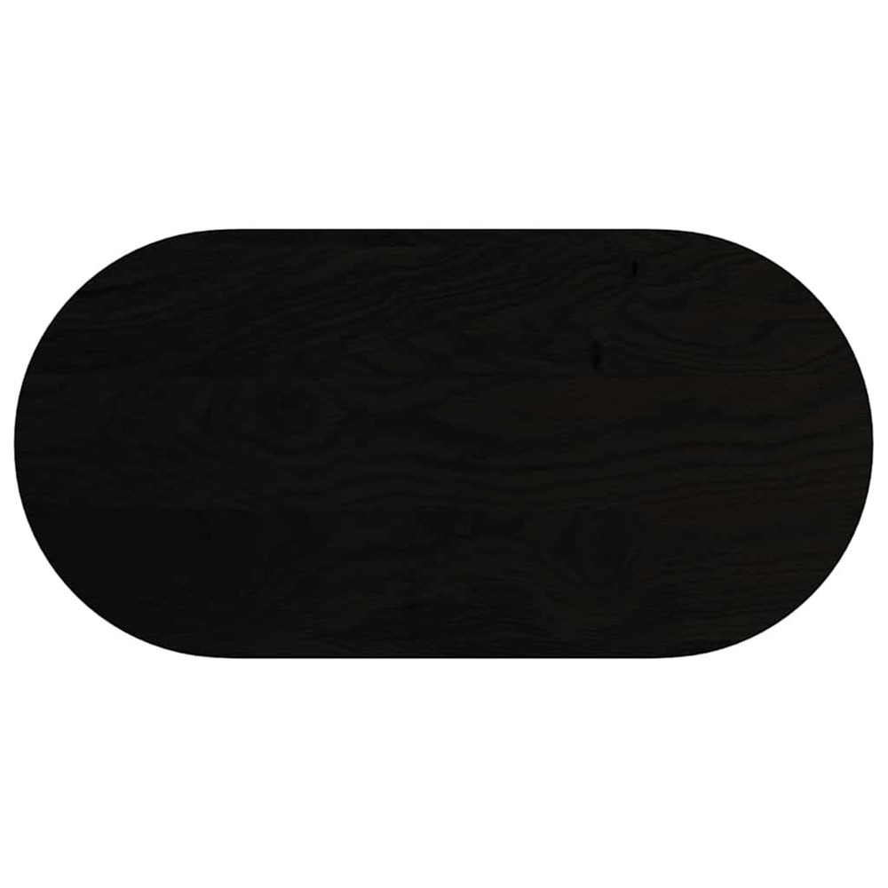 Dessus de table marron foncé 100x50x4cm bois chêne massif ovale