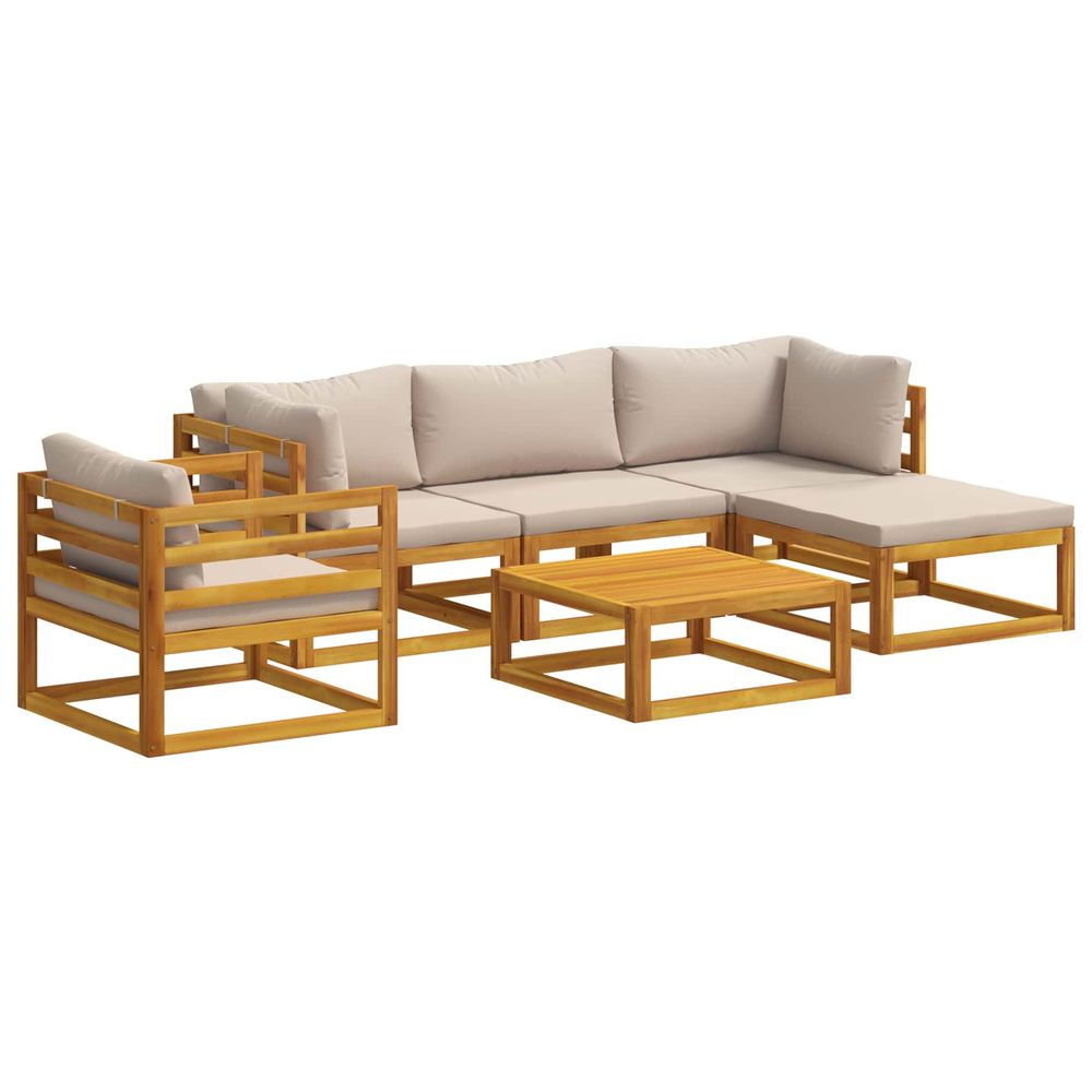 Ensemble de canapés 6 pc naturel bois d'acacia massif