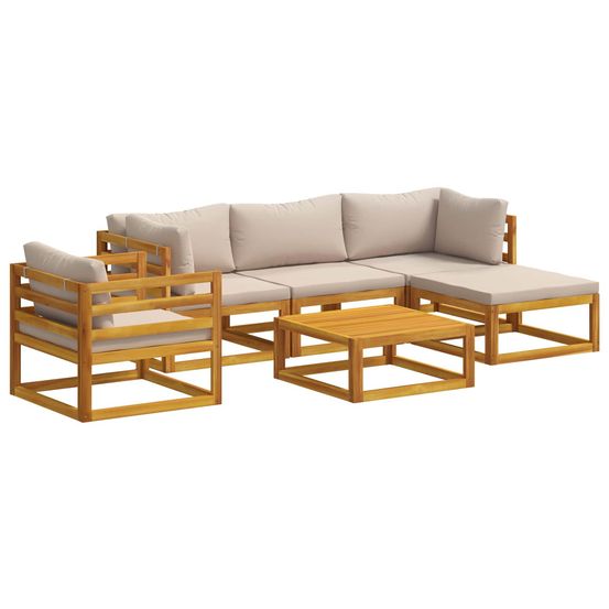 Ensemble de canapés 6 pc naturel bois d'acacia massif
