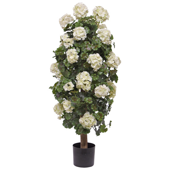 Plante colonne géranium artificiel 120cm uv crème