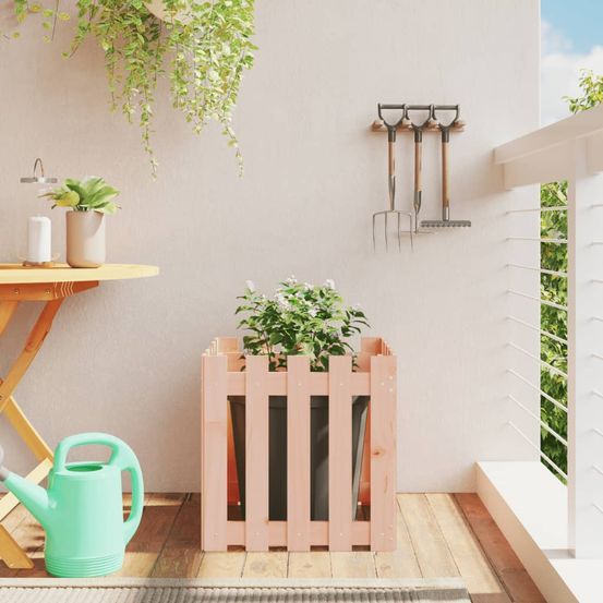 Très grande jardinière carrée 50cm en bois de douglas massif