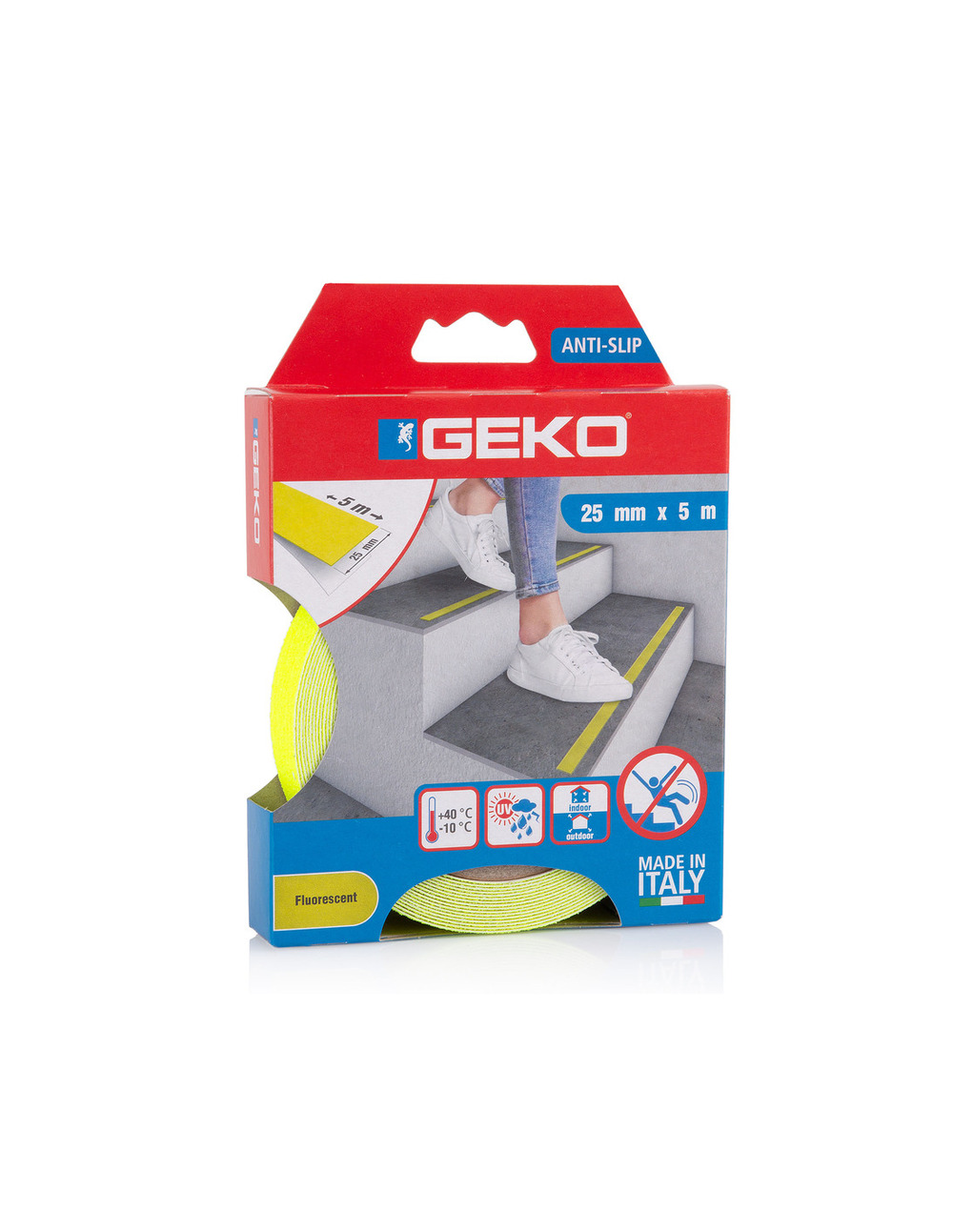Ruban adhésif antidérapant 25mmx5m - geko