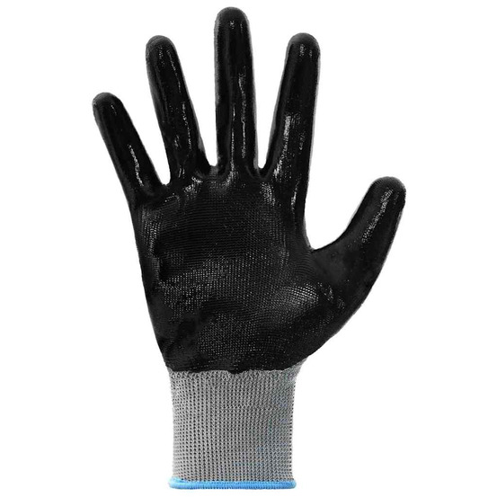 Gants de travail 12 pcs gris et noir 9 / l polyester