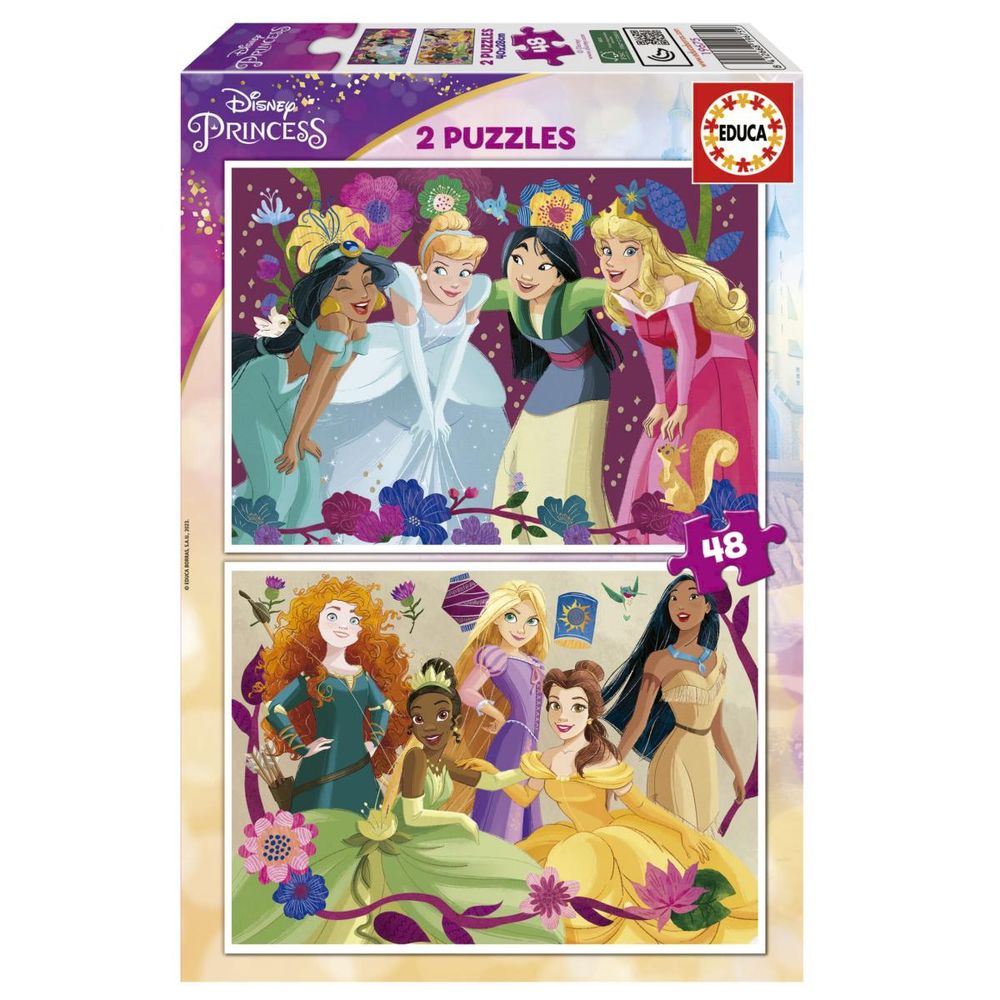 Puzzle 2 x 48 - princesses disney