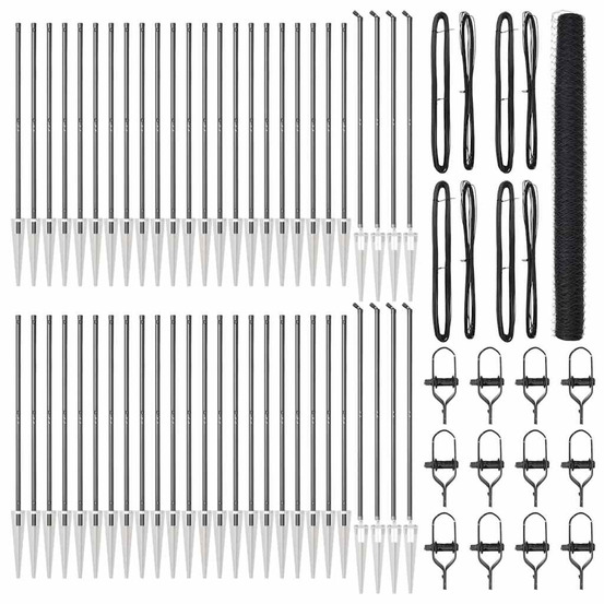 Clôture avec poteaux gris 1,5 x 100 m acier recouvert de pvc