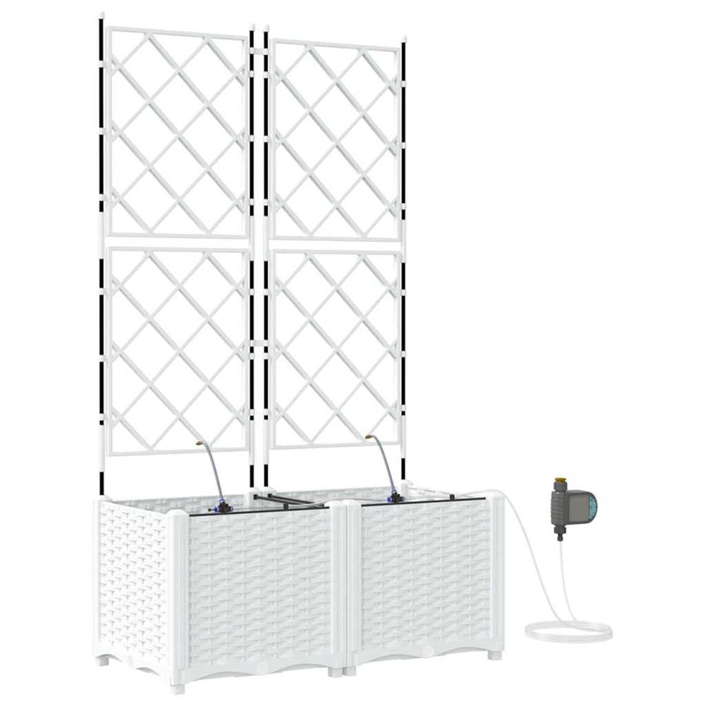 Cache-pot de jardin 2 pc blanc 80 x 40 x 142 cm pp