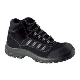 Lemaitre Tiger BTP S3 - Chaussures De Sécurité Hautes S3 SRC, Cuir Pleine Fleur Et Semelle Vibram, Noir/Marron - Taille 44