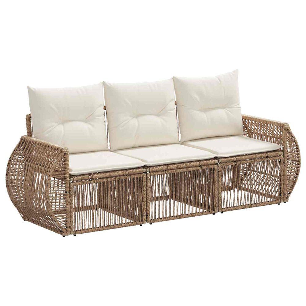 Ensemble de canapé de jardin 3 pc beige et blanc crème
