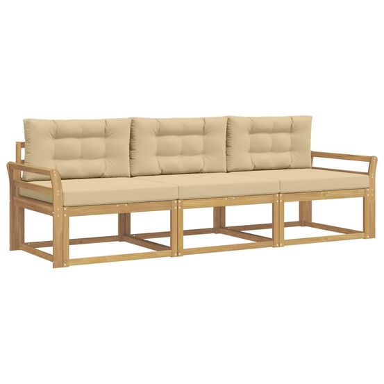 Ensemble de canapés d'extérieur 3 pc blanc et beige polyester