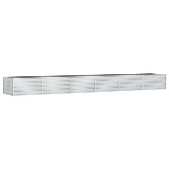 Lit surélevé de jardin 480x80x45 cm acier galvanisé argenté