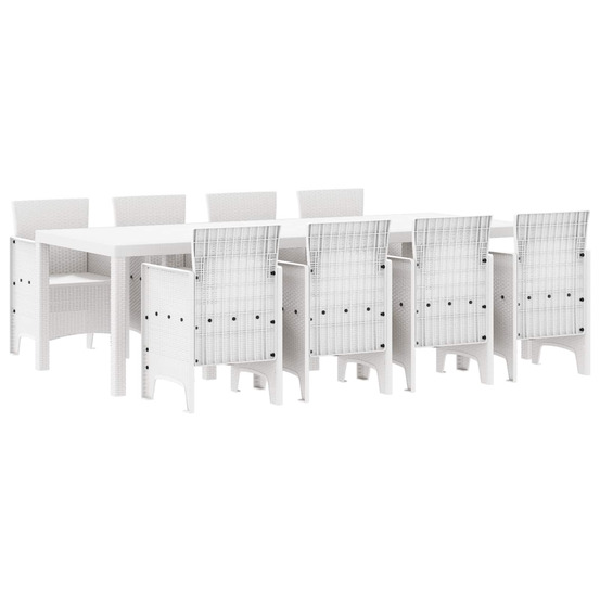 Ensemble de salle à manger pour jardin 9 pcs gris clair