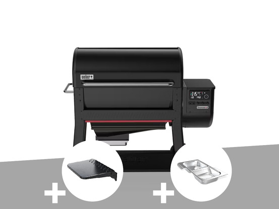 Barbecue à pellets searwood xl 600 + plan de travail + kit de fumage