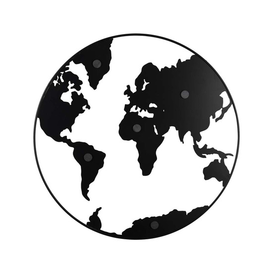Mappemonde en métal avec magnets world map noir