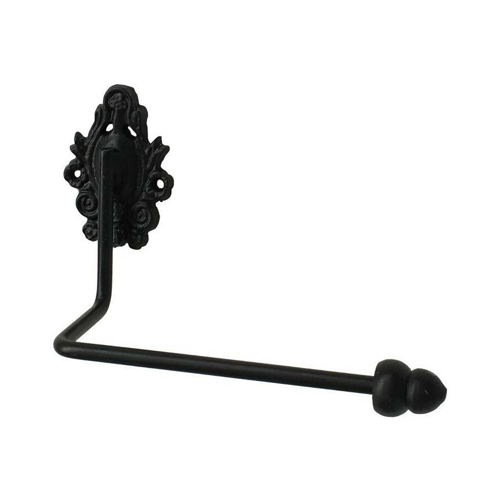 Dérouleur papier toilette en fonte noire 18 x 13 cm