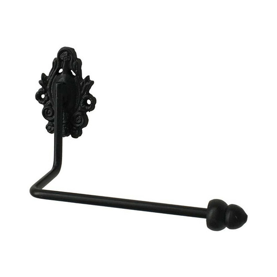 Dérouleur papier toilette en fonte noire 18 x 13 cm