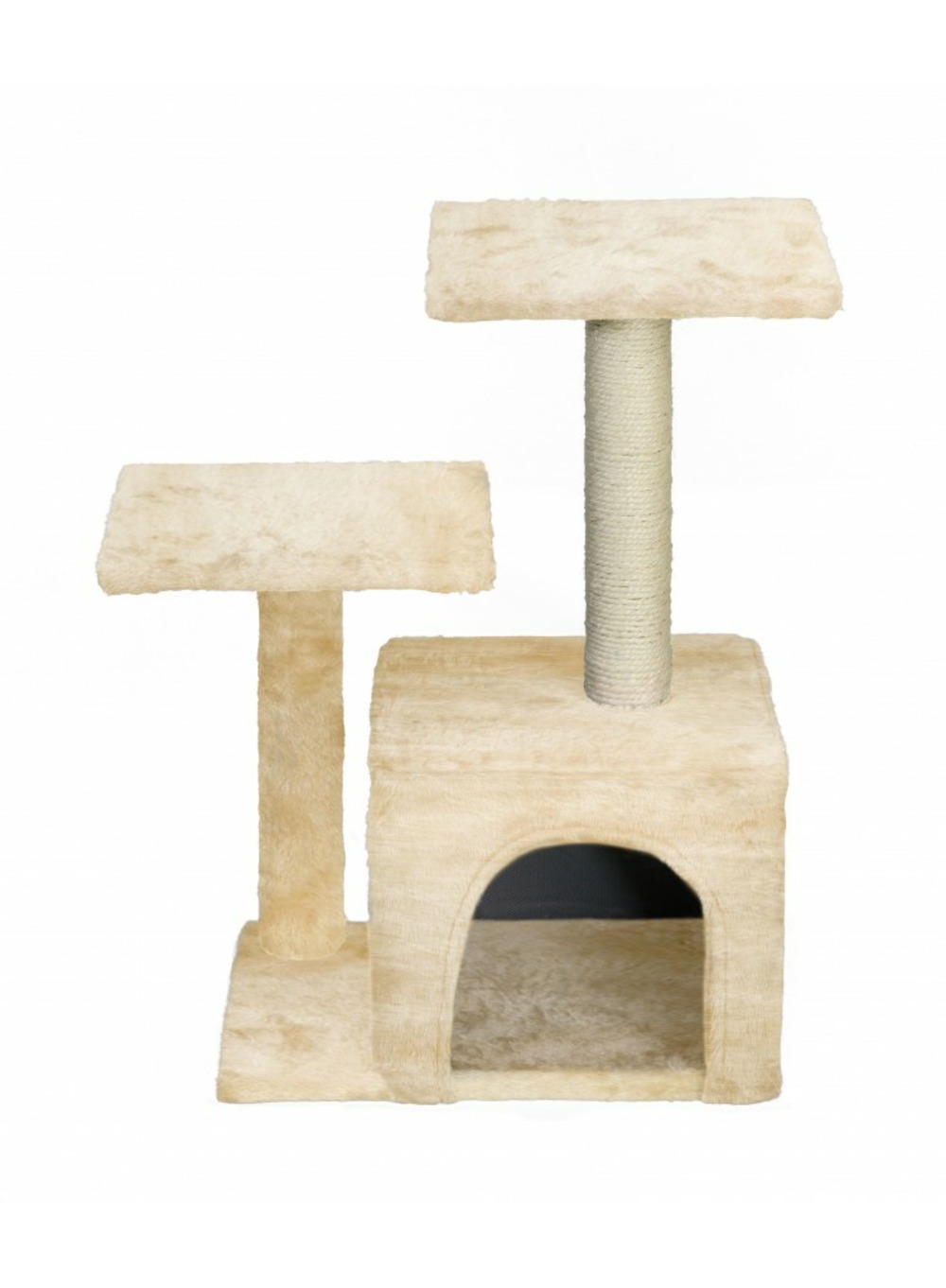 Mon ami luki - arbre a chat grand modele niche / panier / refuge integre 40x29x60 cm - ecru - chat - 40x29x60cm