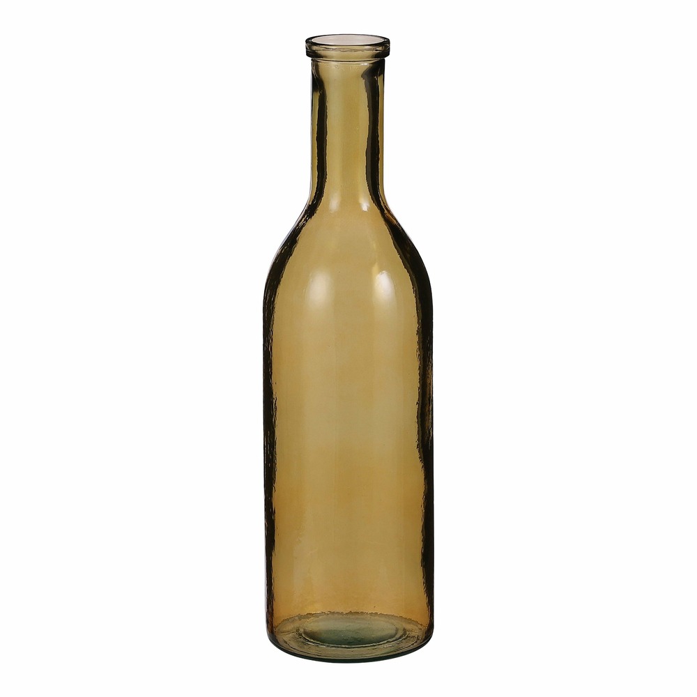 Mica decorations - vase bouteille en verre recyclé ocre h50