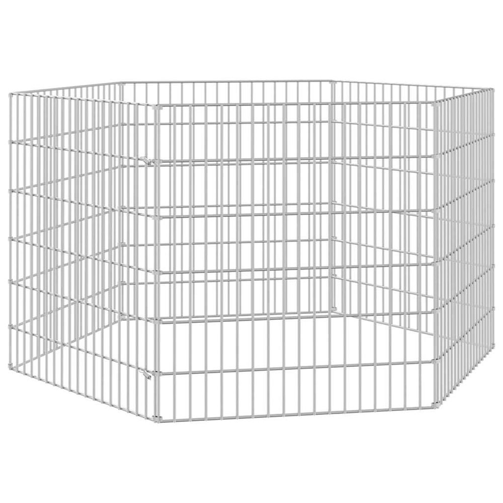 Enclos pour animaux en liberté 6 panneaux 54x60cm fer galvanisé